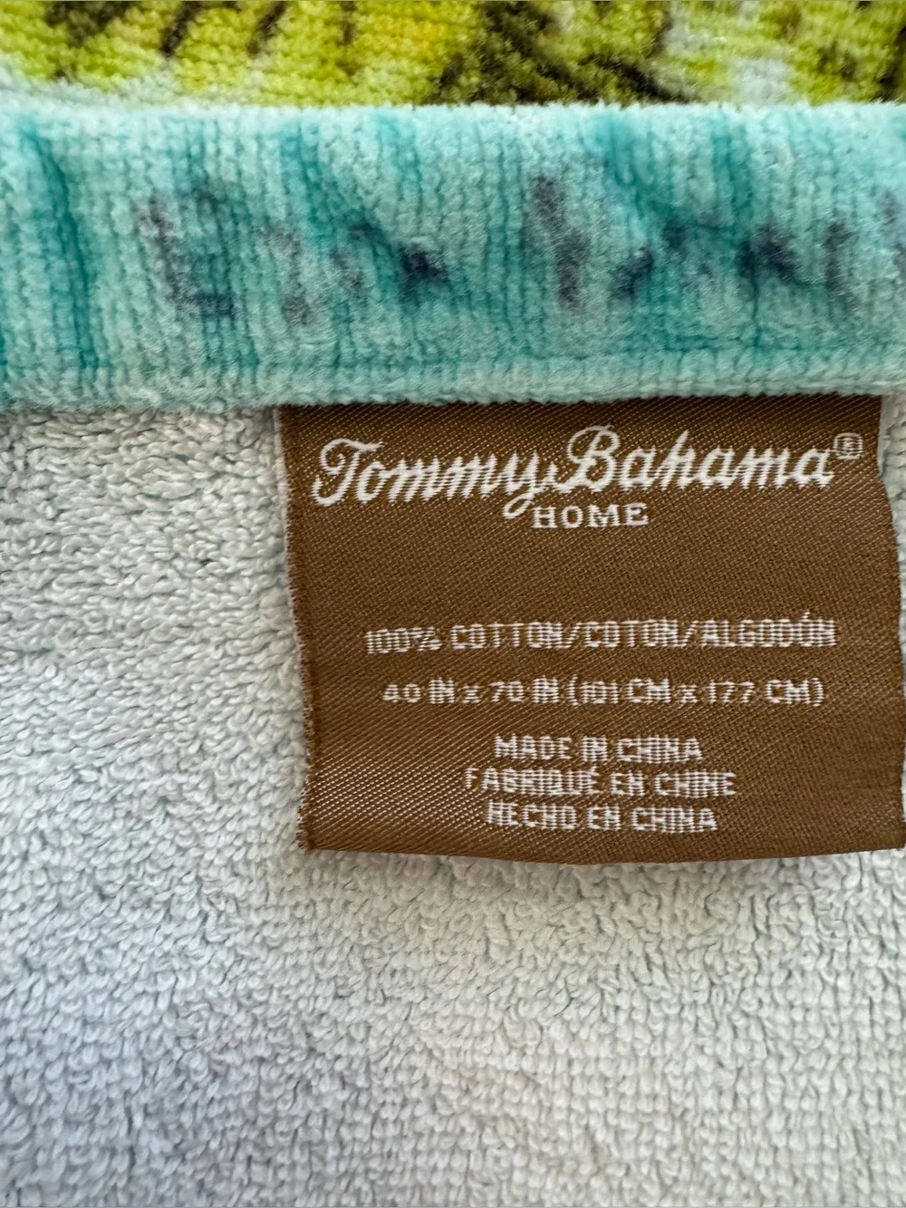 Vintage Tommy Bahama Beach Towel 100% Cotton XL 40”x 70” Summer Core